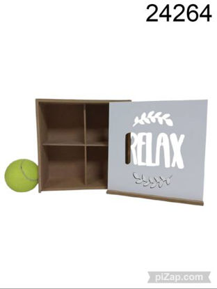 Imagen de CAJA DE TE 4 DIVISIONES TAPA C/DISEÑO 17X17CM 3.25